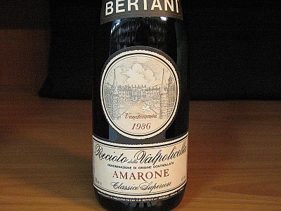 Amarone bertani 1986 cassetta legno