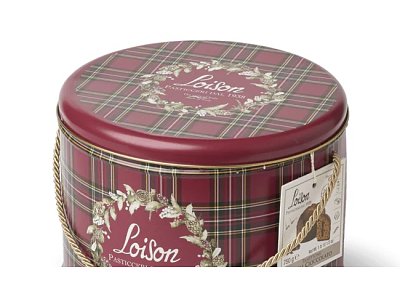 Latta con panettone regal cioccolato g.750 loison